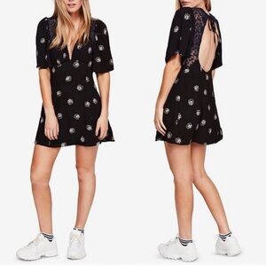 Free People Clove Mockingbird Black Comb Mini Dress